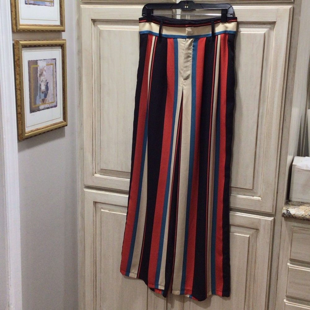 Flying Tomato Bold Striped Wide Leg Maxi Pants